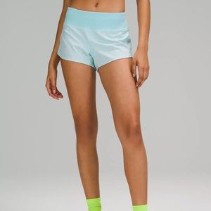 Size 6 light blue lulu lemon speed up shorts.